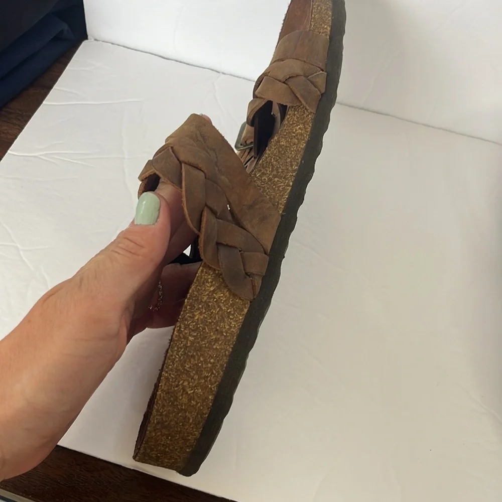 White Mountain Holland Signature Comfort Braided Footbed Sandal Brown size 9 - Picture 9 of 12